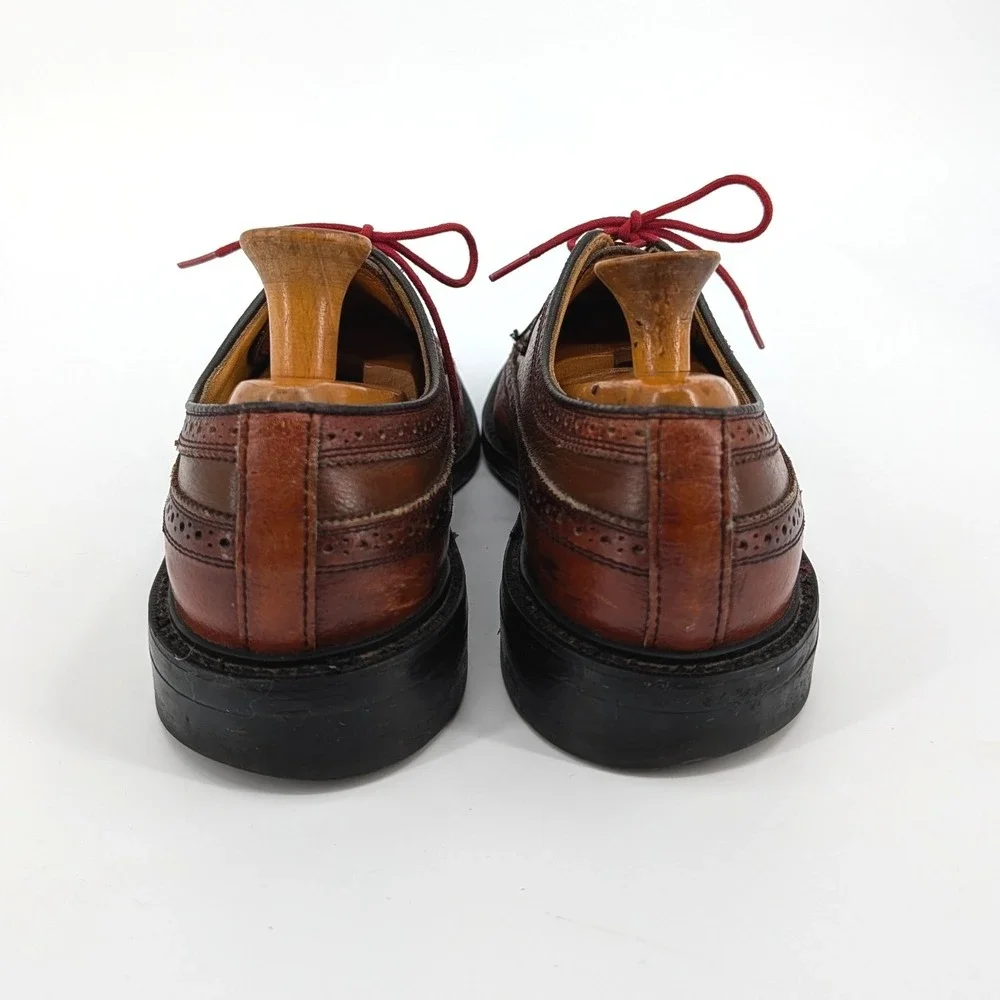 Dexter Mens Vintage Wingtip Longwing Blucher Two Tone Brown Leather Shoes 11 E